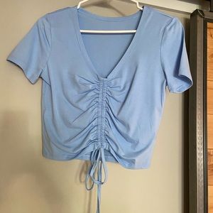 Blue crop top